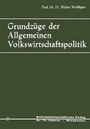 Cover of Grundzüge Der Allgemeinen Volkswirtschaftspolitik