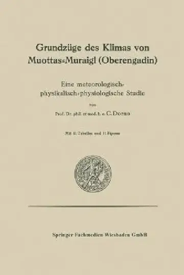 Cover of Grundzüge Des Klimas Von Muottas-Muraigl (Oberengadin)