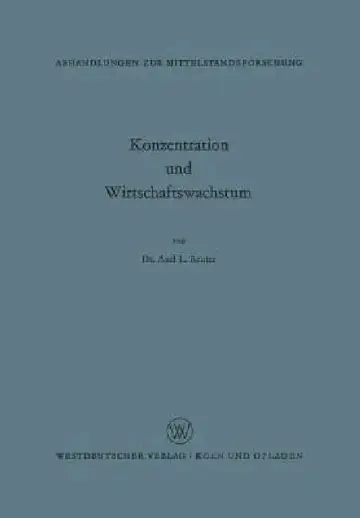 Cover of Konzentration Und Wirtschaftswachstum