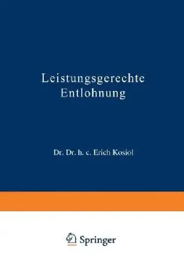 Cover of Leistungsgerechte Entlohnung
