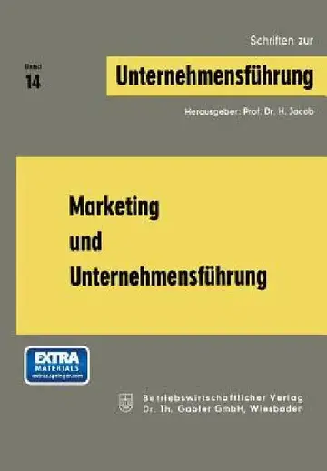 Cover of Marketing Und Unternehmensführung