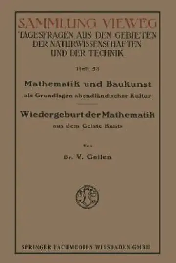 Cover of Mathematik Und Baukunst ALS Grundlagen Abendländischer Kultur