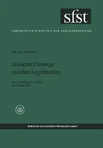 Cover of Moderne Fürsorge Und Ihre Legitimation