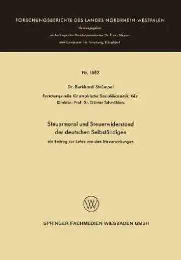 Cover of Steuermoral Und Steuerwiderstand Der Deutschen Selbständigen
