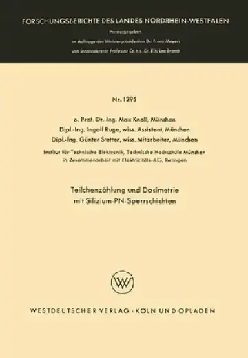 Cover of Teilchenzählung und Dosimetrie mit Silizium-PN-Sperrschichten