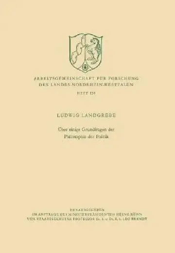 Cover of Über Einige Grundfragen Der Philosophie Der Politik