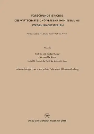 Cover of Untersuchungen Der Anodischen Teile Einer Glimmentladung
