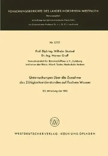 Cover of Untersuchungen Über Die Zunahme Des Zähigkeitswiderstandes Auf Flachem Wasser