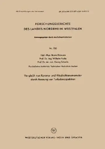 Cover of Vergleich Von Korona- Und Hitzdrahtanemometer Durch Messung Von Turbulenzspektren