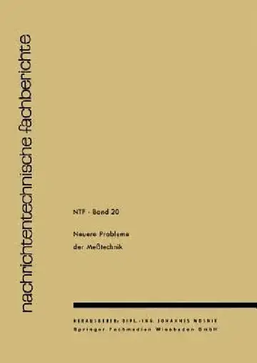 Cover of Neuere Probleme Der Messtechnik