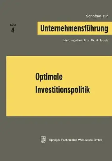 Cover of Optimale Investitionspolitik