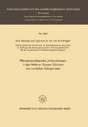 Cover of Pflanzensoziologische Untersuchungen in Den Mittleren Essener Schichten Des Nördlichen Ruhrgebietes