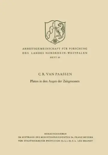 Cover of Platon in Den Augen Der Zeitgenossen