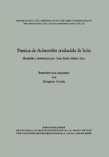 Cover of Poetica de Aristoteles Traducida de Latin