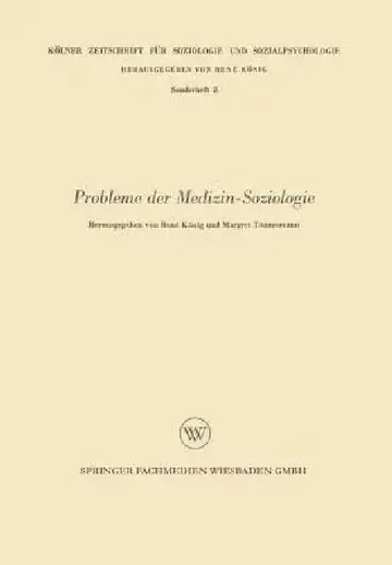 Cover of Probleme Der Medizin-Soziologie