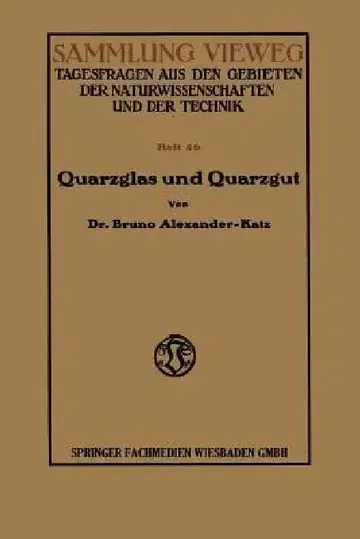 Cover of Quarzglas Und Quarzgut