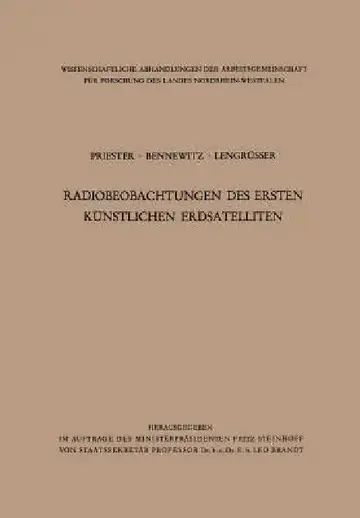 Cover of Radiobeobachtungen Des Ersten Künstlichen Erdsatelliten