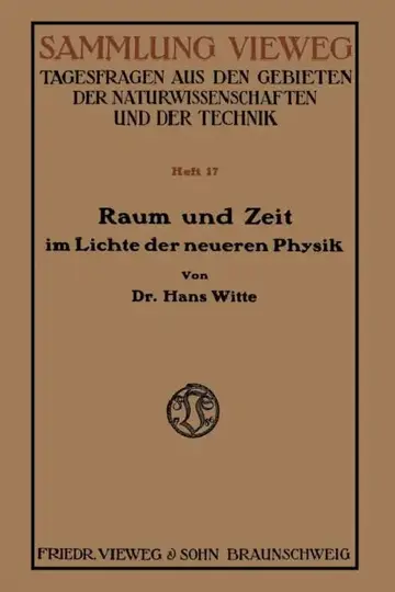 Cover of Raum Und Zeit Im Lichte Der Neueren Physik