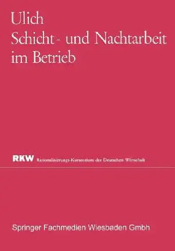 Cover of Schicht- Und Nachtarbeit Im Betrieb