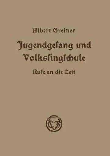 Cover of Jugendgesang Und Volkssingschule