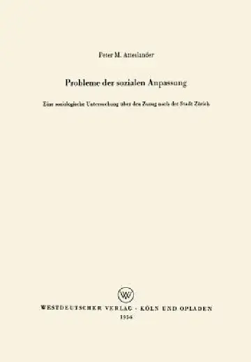 Cover of Probleme Der Sozialen Anpassung