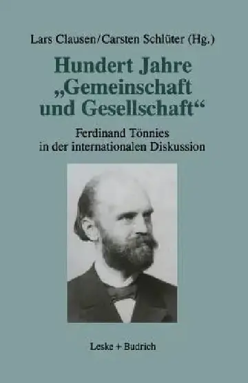Cover of Hundert Jahre "Gemeinschaft Und Gesellschaft"