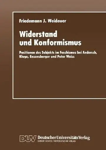Cover of Widerstand Und Konformismus