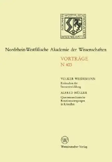 Cover of Endstadien Der Sternentwicklung. Quantenmechanische Rotationsanregungen in Kristallen