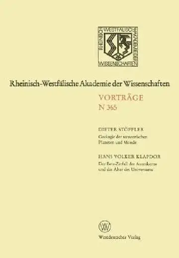 Cover of Geologie Der Terrestrischen Planeten Und Monde. Der Beta-Zerfall Der Atomkerne Und Das Alter Des Universums