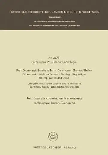 Cover of Beiträge Zur Chemischen Verwertung Technischer Buten-Gemische