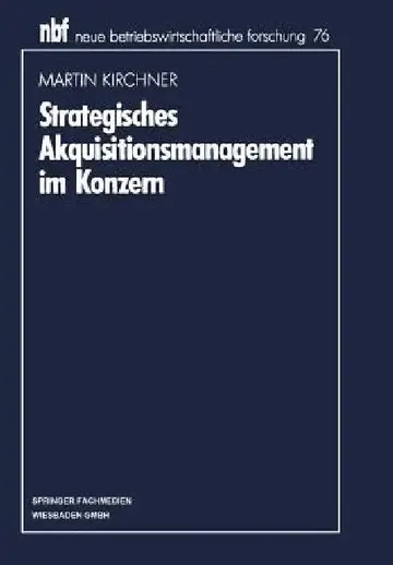 Cover of Strategisches Akquisitionsmanagement Im Konzern