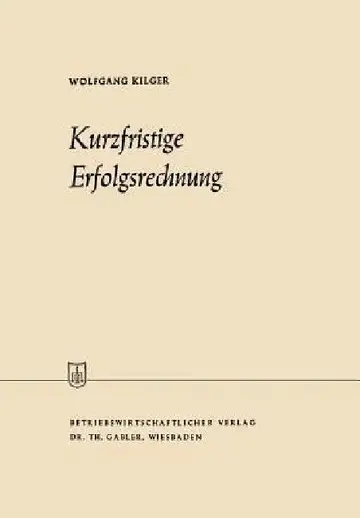 Cover of Kurzfristige Erfolgsrechnung