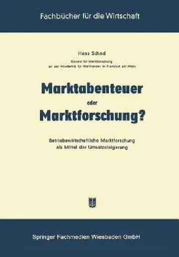 Cover of Marktabenteuer Oder Marktforschung?