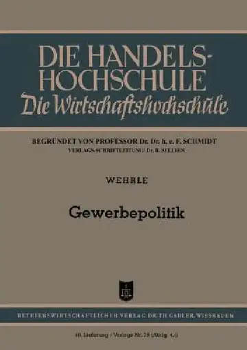 Cover of Gewerbepolitik