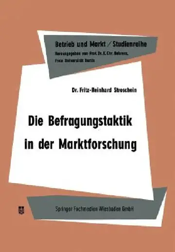 Cover of Die Befragungstaktik in Der Marktforschung
