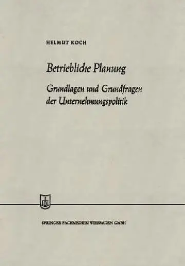 Cover of Betriebliche Planung