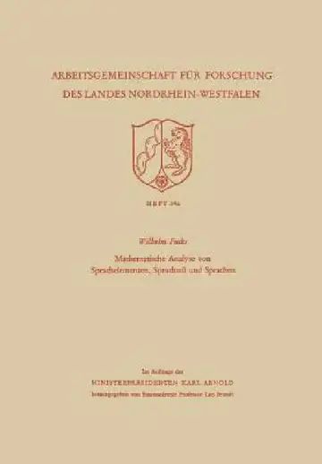 Cover of Mathematische Analyse Von Sprachelementen, Sprachstil Und Sprachen
