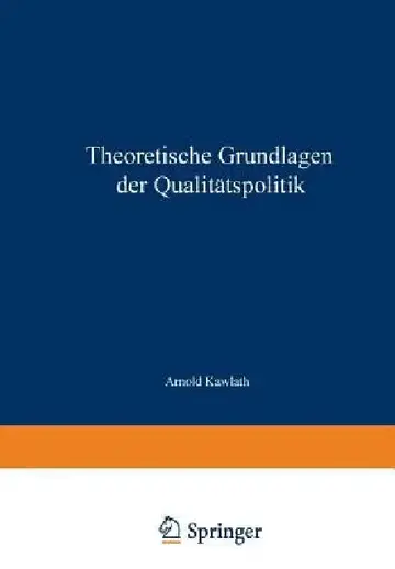 Cover of Theoretische Grundlagen Der Qualitätspolitik