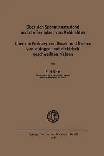 Cover of Über Den Spannungszustand Und Die Festigkeit Von Kehlnähten