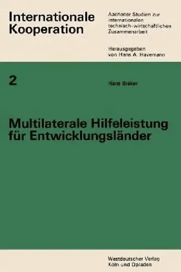 Cover of Multilaterale Hilfeleistung Für Entwicklungsländer
