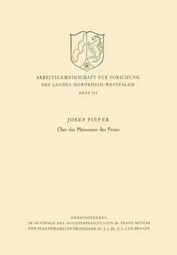 Cover of Über Das Phänomen Des Festes