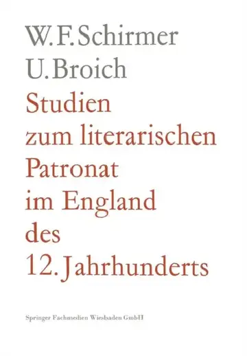 Cover of Studien Zum Literarischen Patronat Im England Des 12. Jahrhunderts