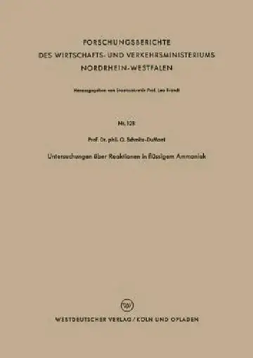 Cover of Untersuchungen Über Reaktionen in Flüssigem Ammoniak