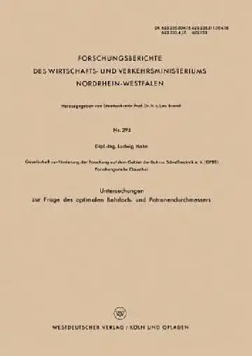 Cover of Untersuchungen Zur Frage Des Optimalen Bohrloch- Und Patronendurchmessers
