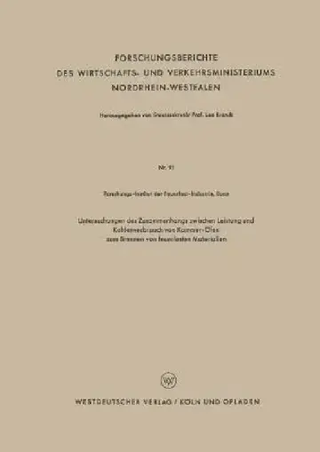 Cover of Untersuchungen Des Zusammenhangs Zwischen Leistung Und Kohlenverbrauch Von Kammer-Öfen Zum Brennen Von Feuerfesten Materialien