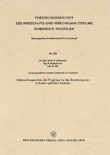 Cover of Untersuchungen Über Die Vorgänge Bei Der Zersetzung Von in Azeton Gelöstem Azetylen