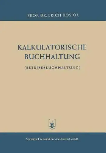 Cover of Kalkulatorische Buchhaltung