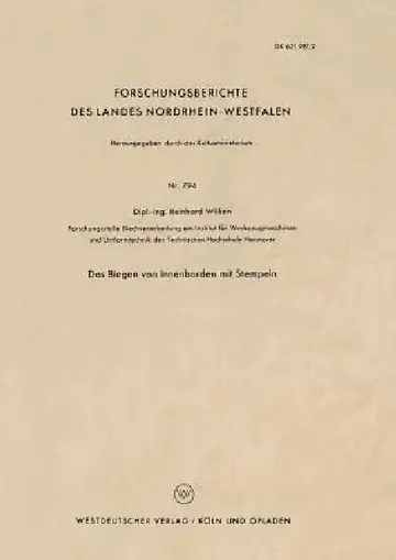 Cover of Das Biegen Von Innenborden Mit Stempeln