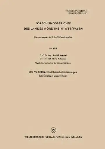 Cover of Das Verhalten Von Überschallströmungen Bei Drucken Unter 1 Torr