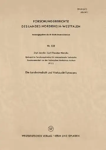 Cover of Die Landwirtschaft Und Viehzucht Tunesiens